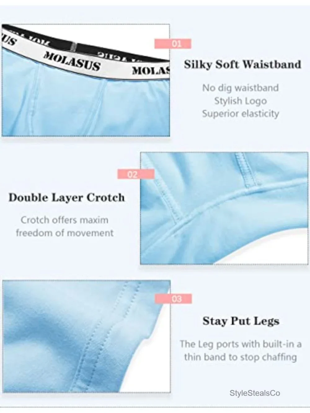 Women's Cotton Stretch Boy Shorts Underwear 4-Pack